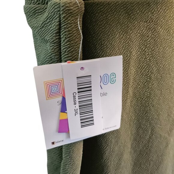 Lularoe Cassie Pencil Skirt 3XL Textured Olive Green Comfortable Stretchable - Picture 3 of 4